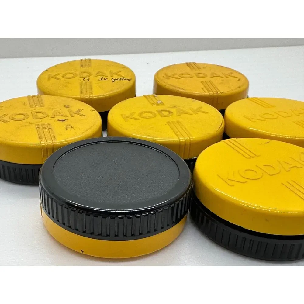 Lot of 8 Vintage Kodak Yellow Filter Cases Made In USA - Empty Cases Only